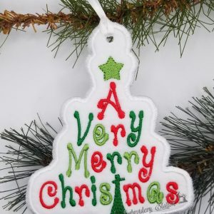 A Very Merry Christmas Word Tree Ornament VES