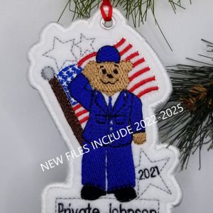 Air Force Bear w/ Flag Ornament