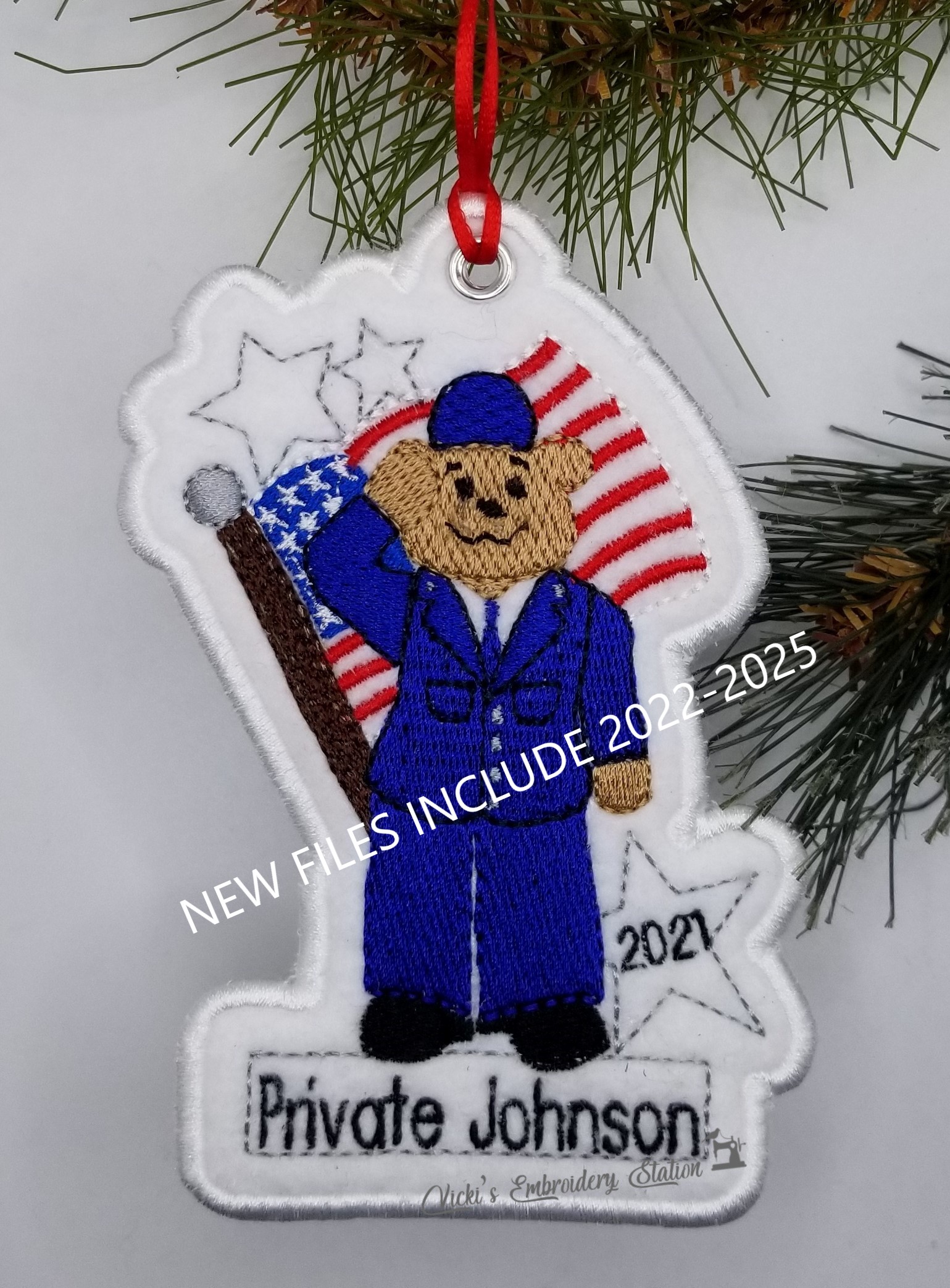 Air Force Bear w/ Flag Ornament