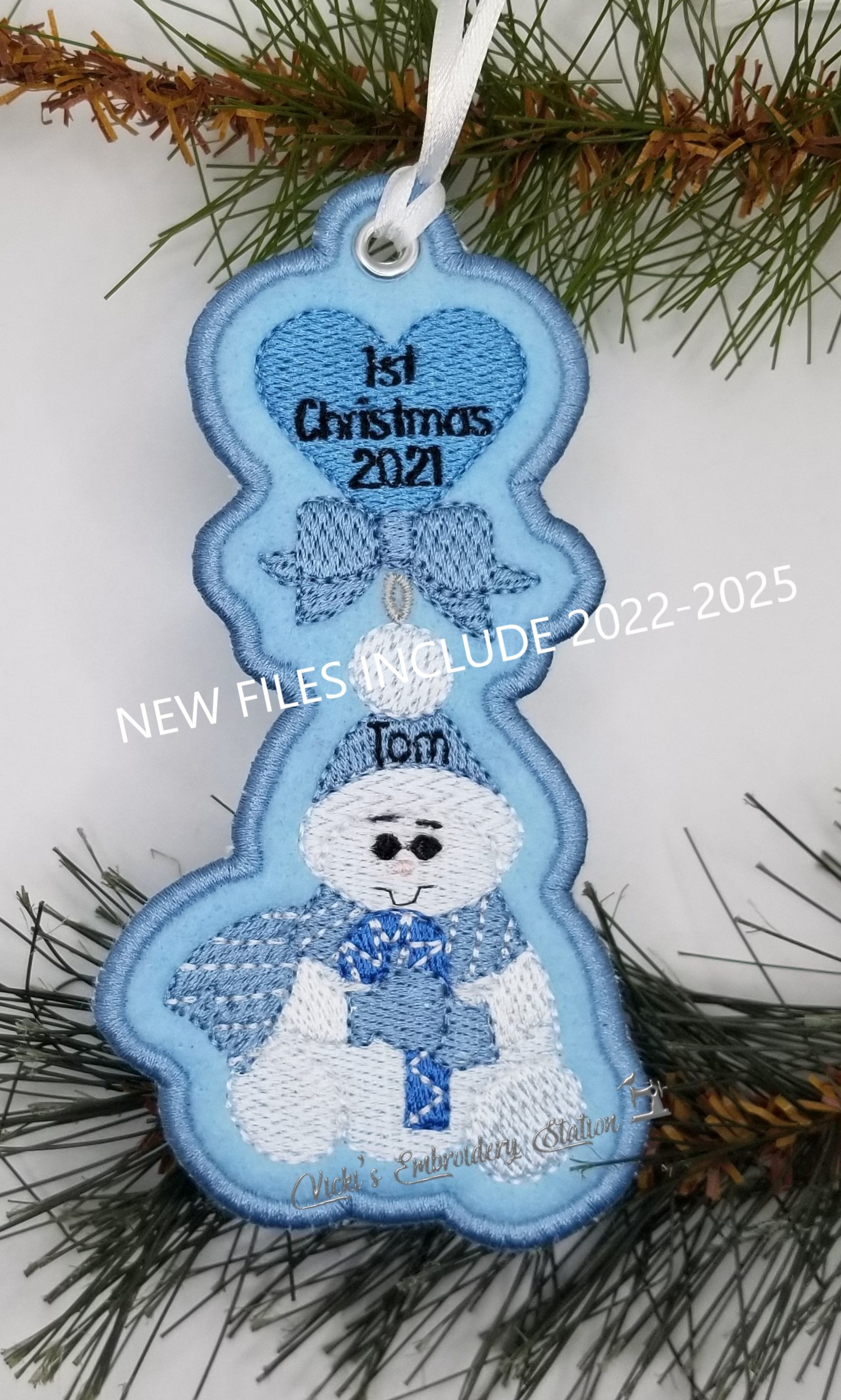 Baby 1st Christmas Boy Heart Ornament