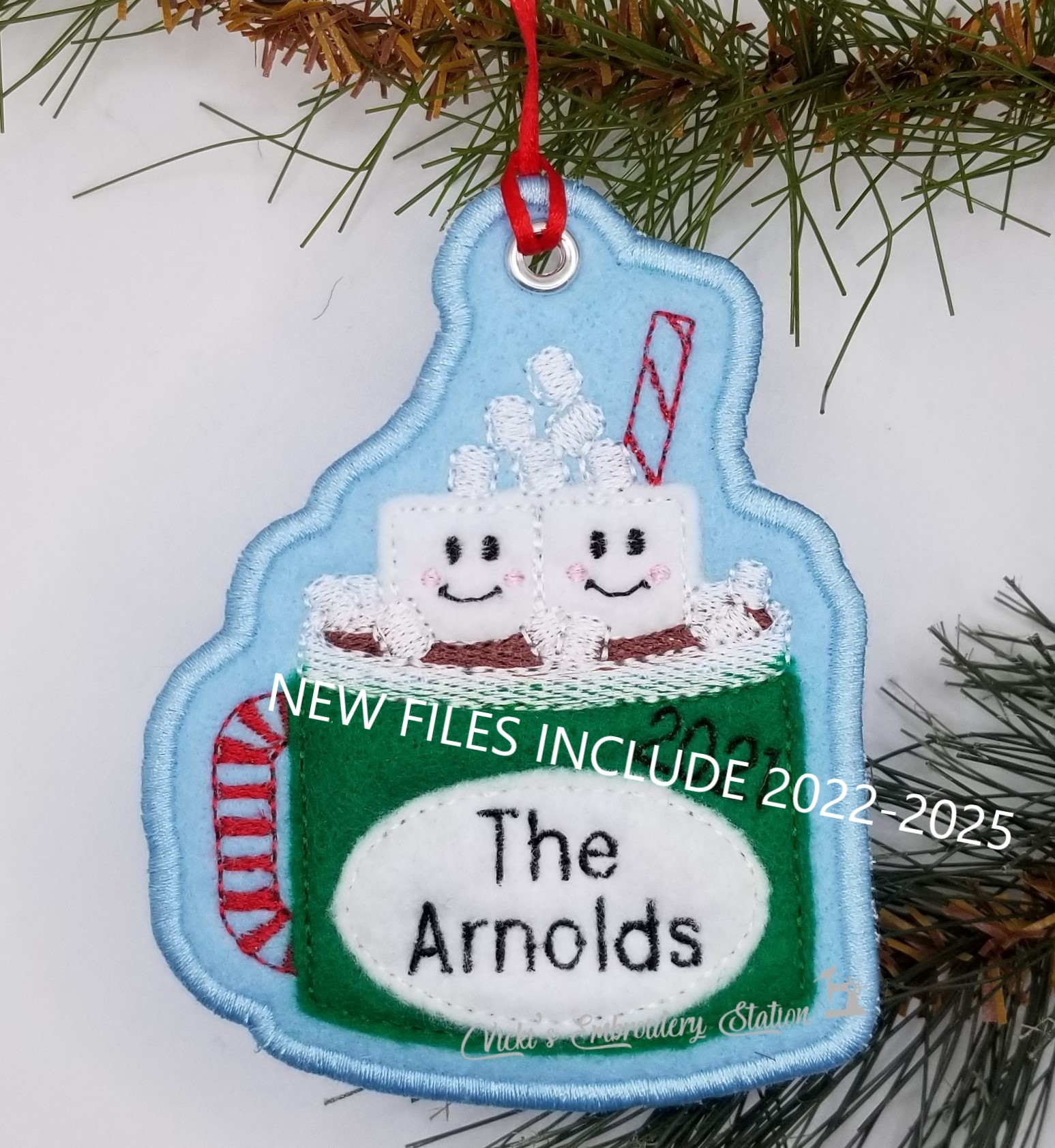 Cocoa Mug Family Ornament 2 Felt