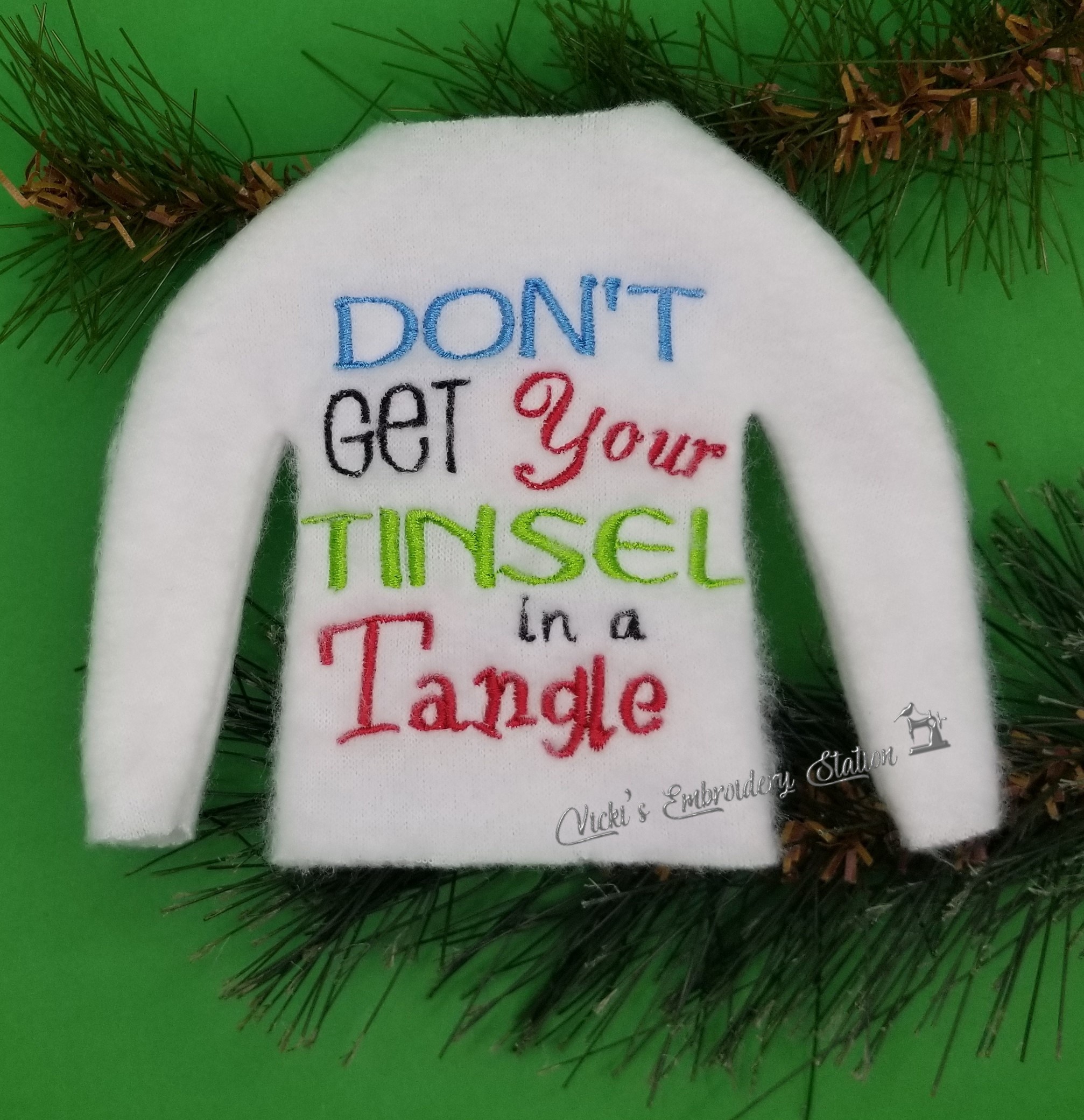 Don't Get Your Tinsel In A Tangle Elf Sweater