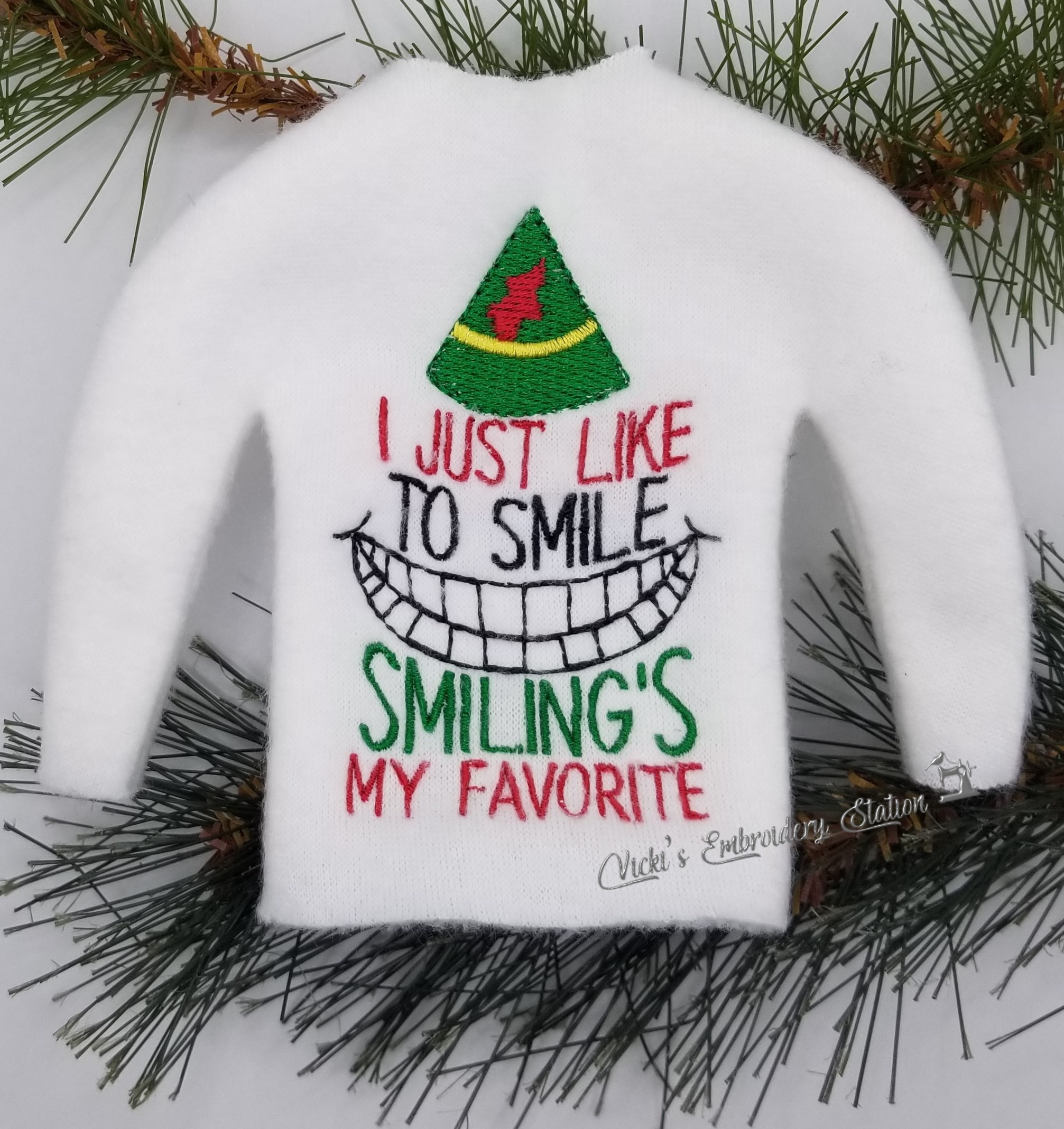 I Like To Smile Smiling's My Favorite Elf Sweater - Image 2