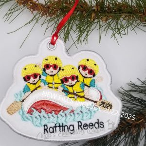 Rafting Family of 4 Ornament
