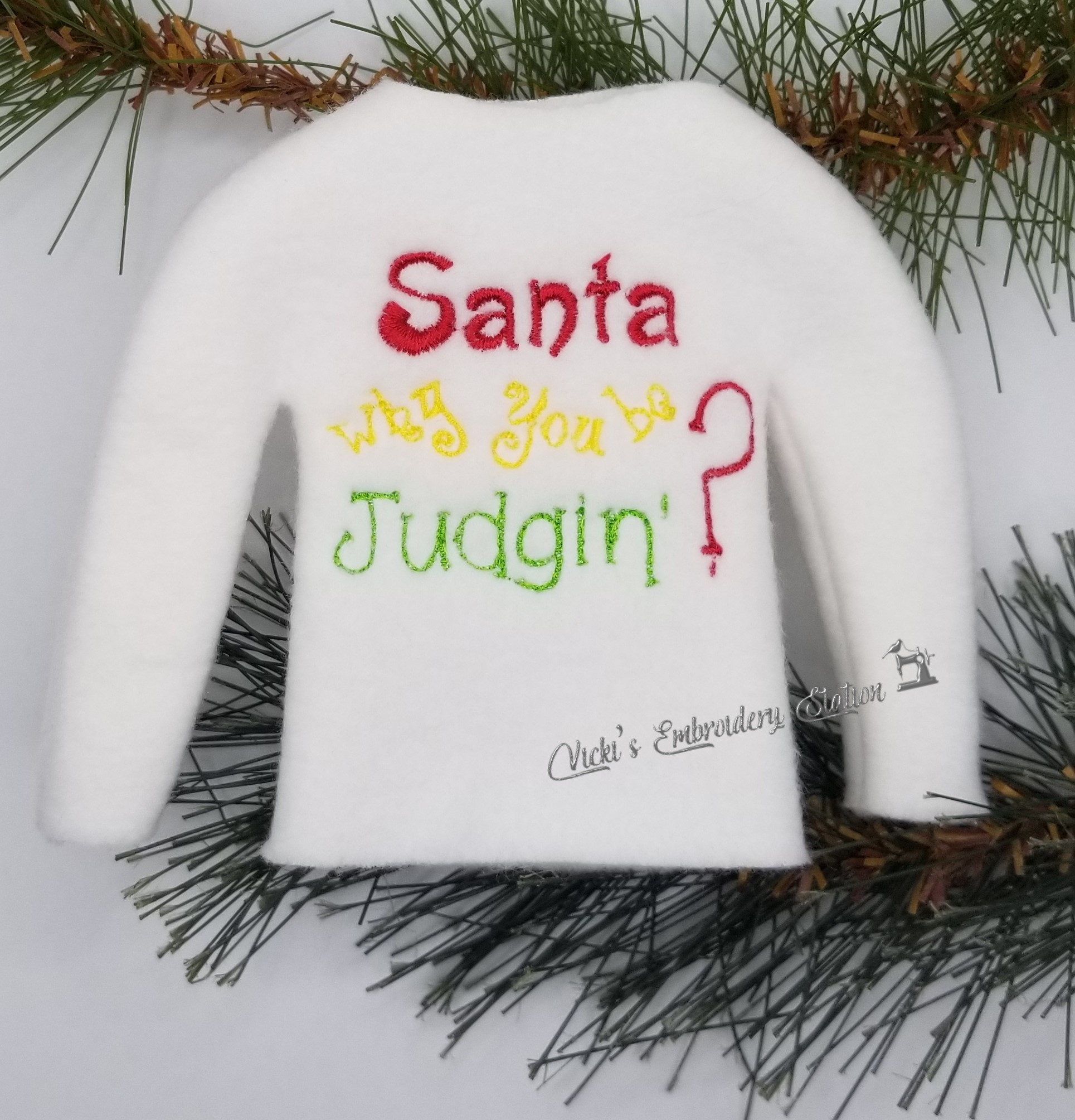Santa Why You Be Judgin Elf Sweater