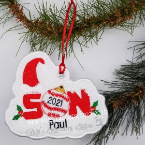 Son w/Christmas Ball Ornament