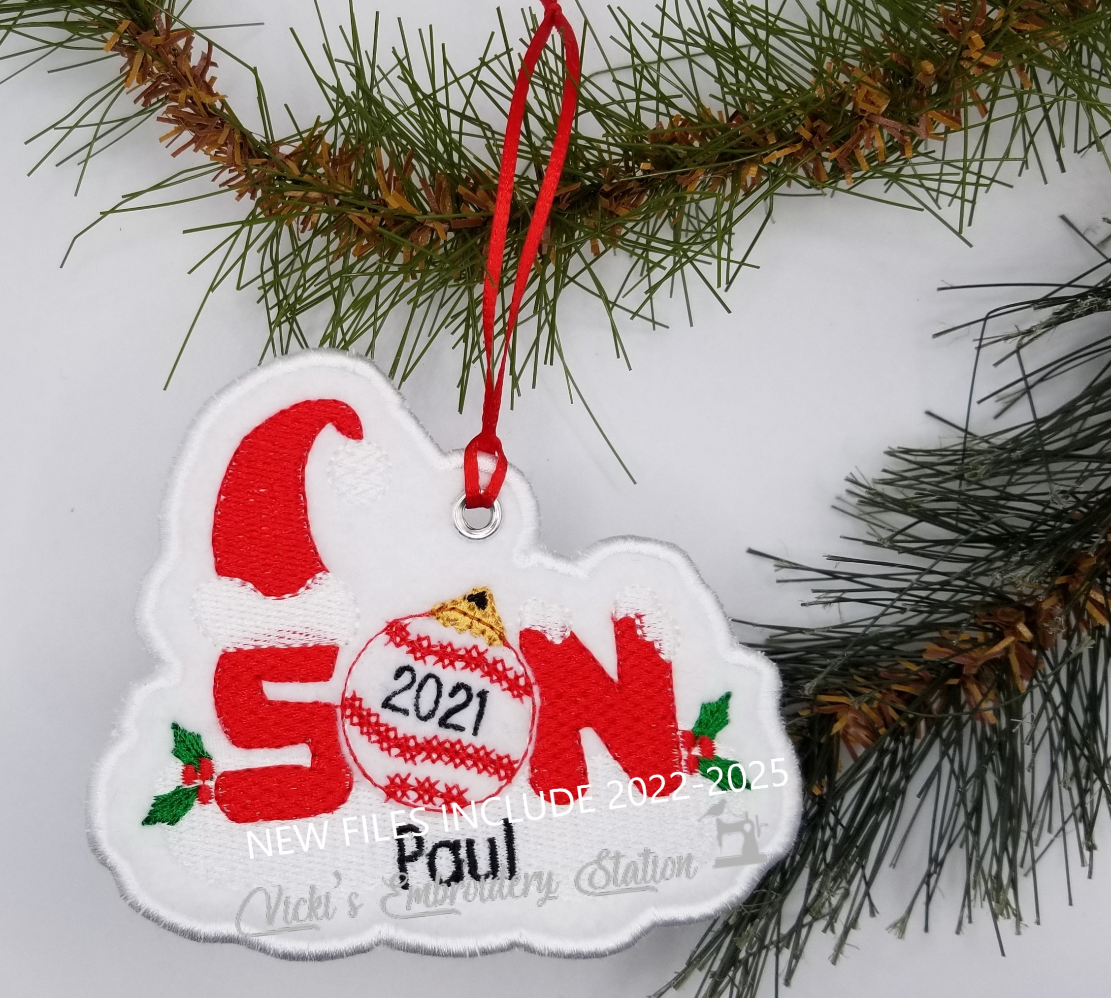 Son w/Christmas Ball Ornament