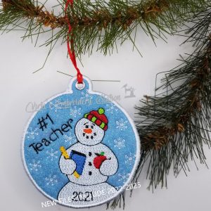 #1 Teacher Snowman Ornament