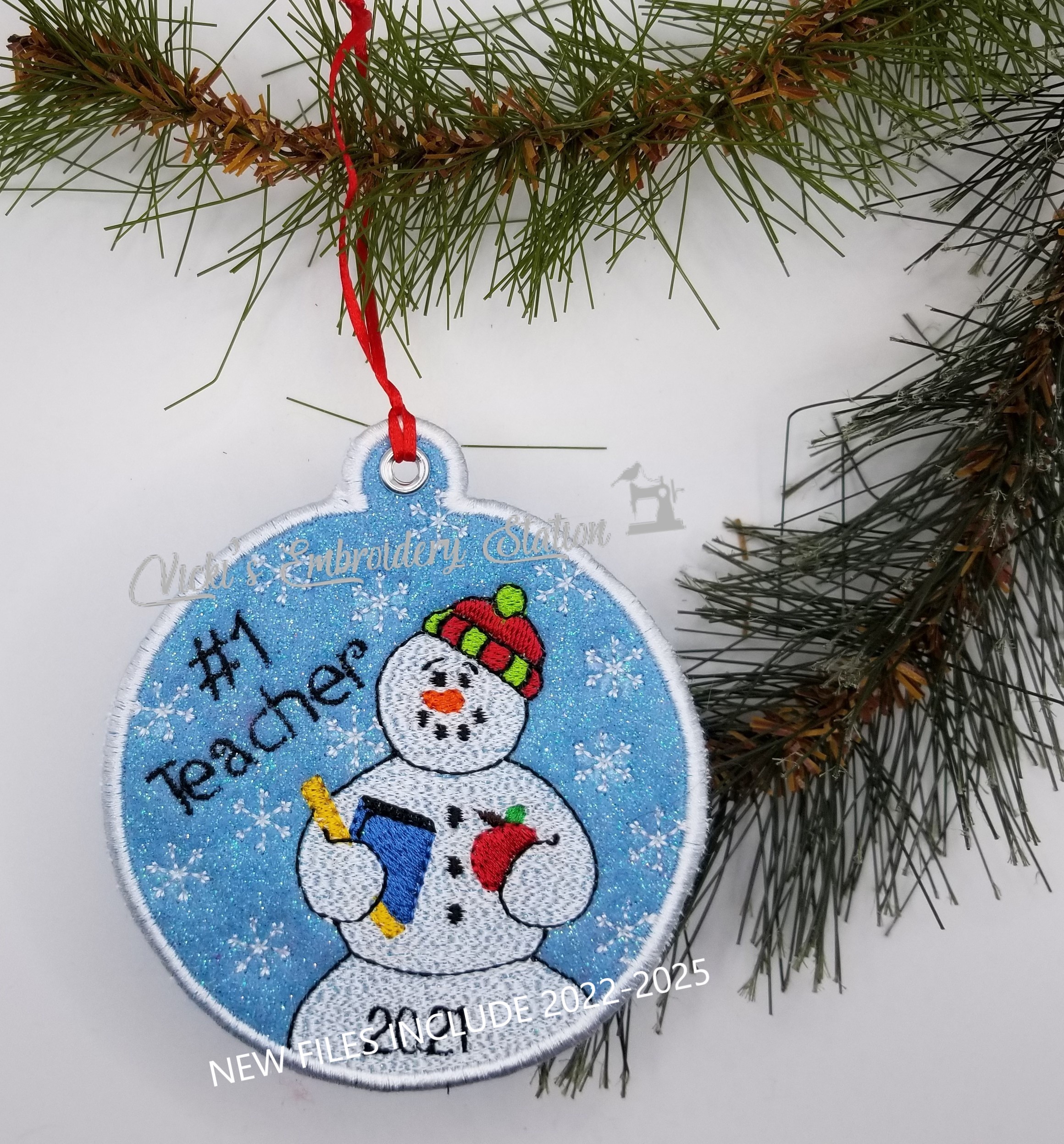 #1 Teacher Snowman Ornament
