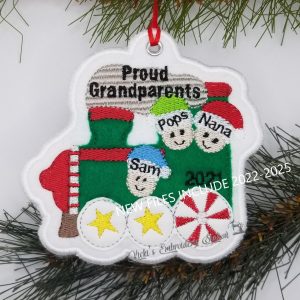 Train Engine Grandparents 1 Child Ornament