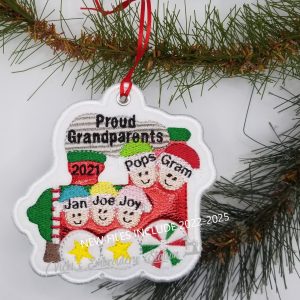 Train Engine Grandparents 3 Ornament