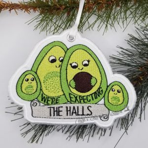 Avocado Expecting Mom Dad w 2 Children Ornament VES