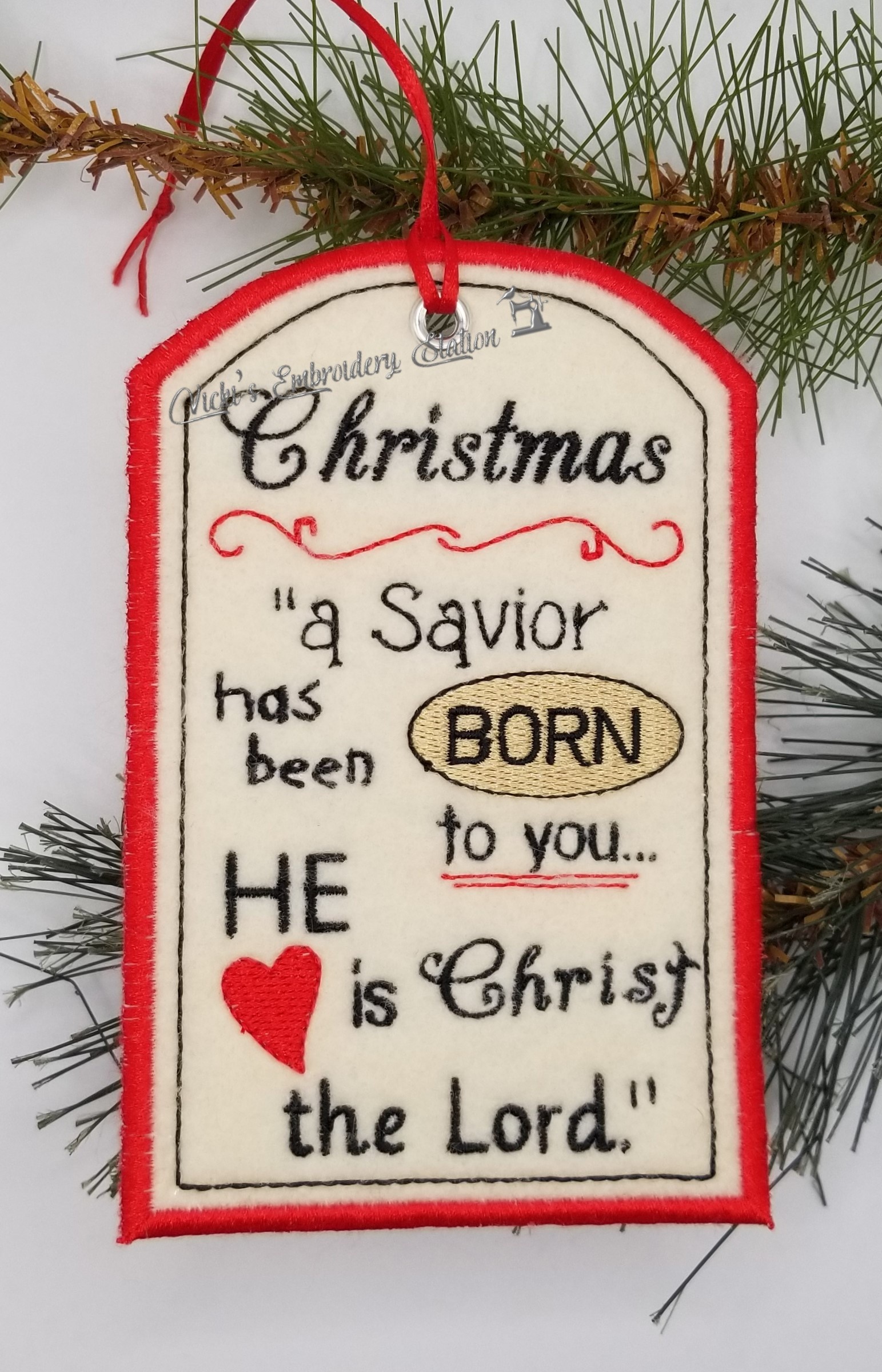 Christmas Christ the Lord Ornament Felt VES