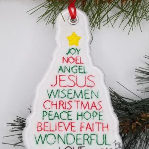 Christmas Word Tree Ornament Felt VES