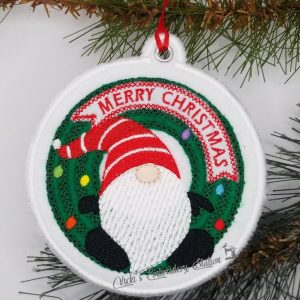 Gnome Wreath Ornament Felt VES
