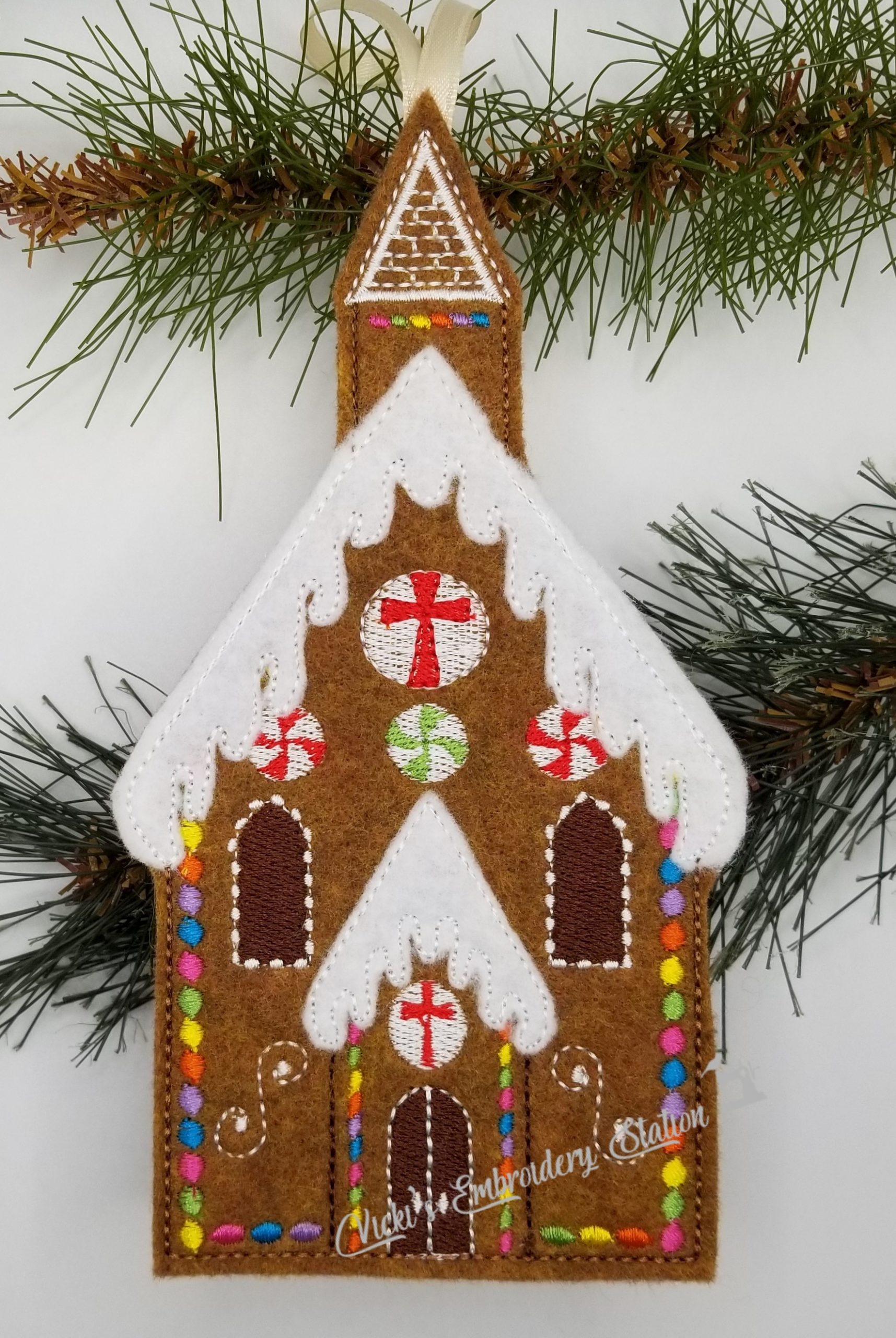 Gingerbread Church Ornament VES