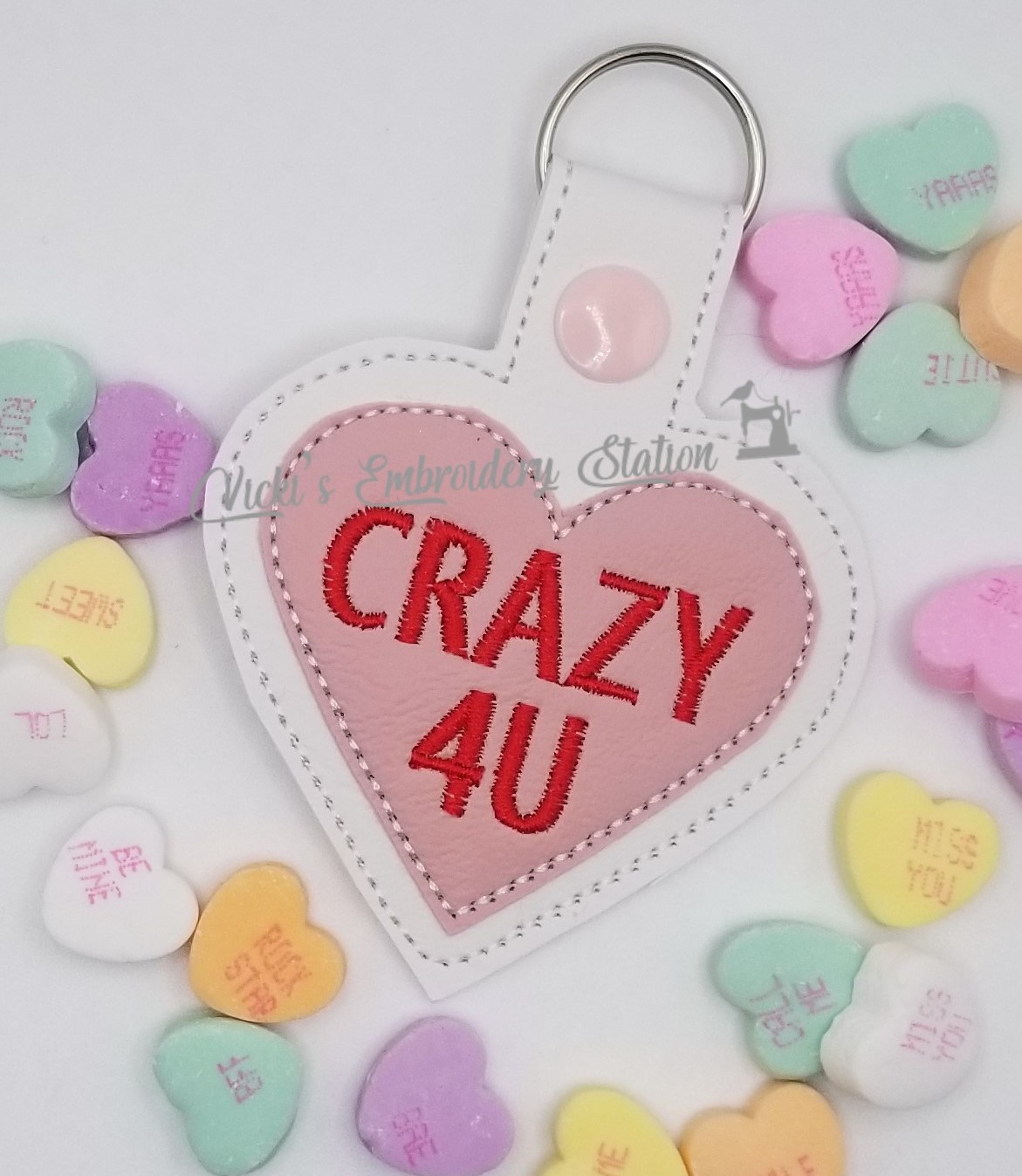 Crazy 4 U Heart Key Fob Valentine
