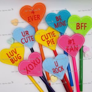 Conversation Hearts Pencil Topper (Set of 9) VES