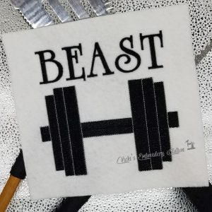 Beast W/Dumbbell Word Art VES