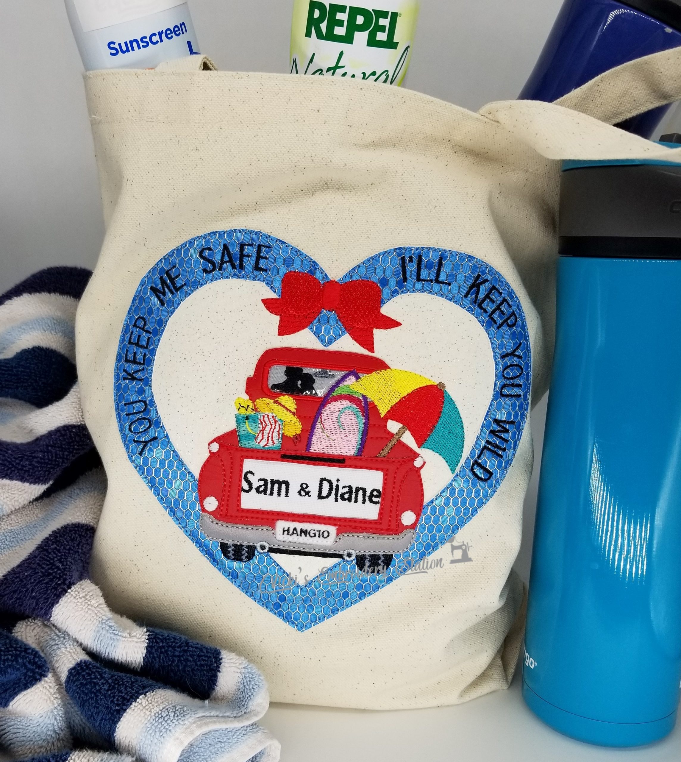 You Keep Me Safe Surfboard Summer Red Truck Heart