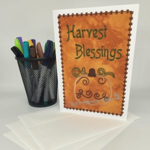 Harvest Blessings Pumpkin Greeting Card