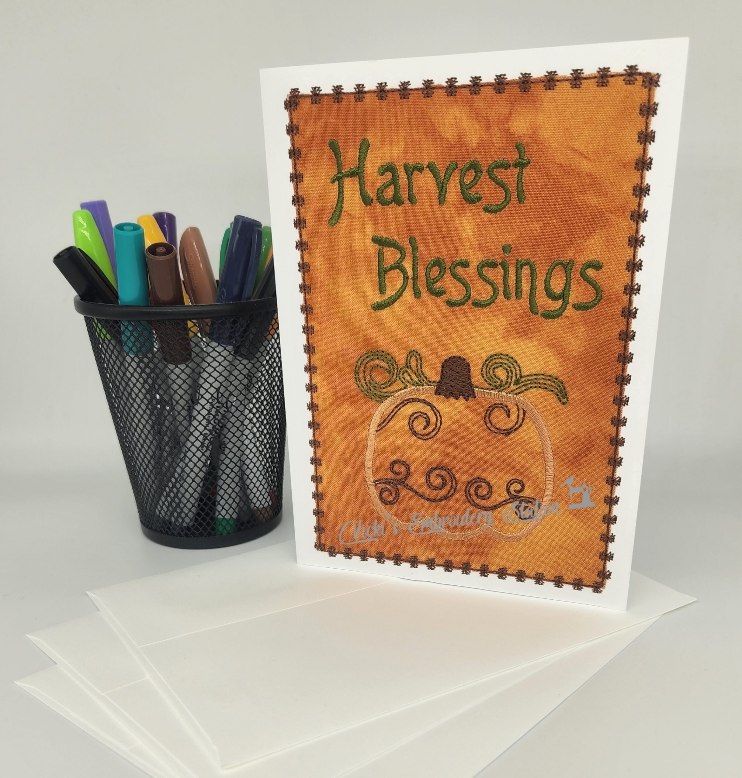 Harvest Blessings Pumpkin Greeting Card