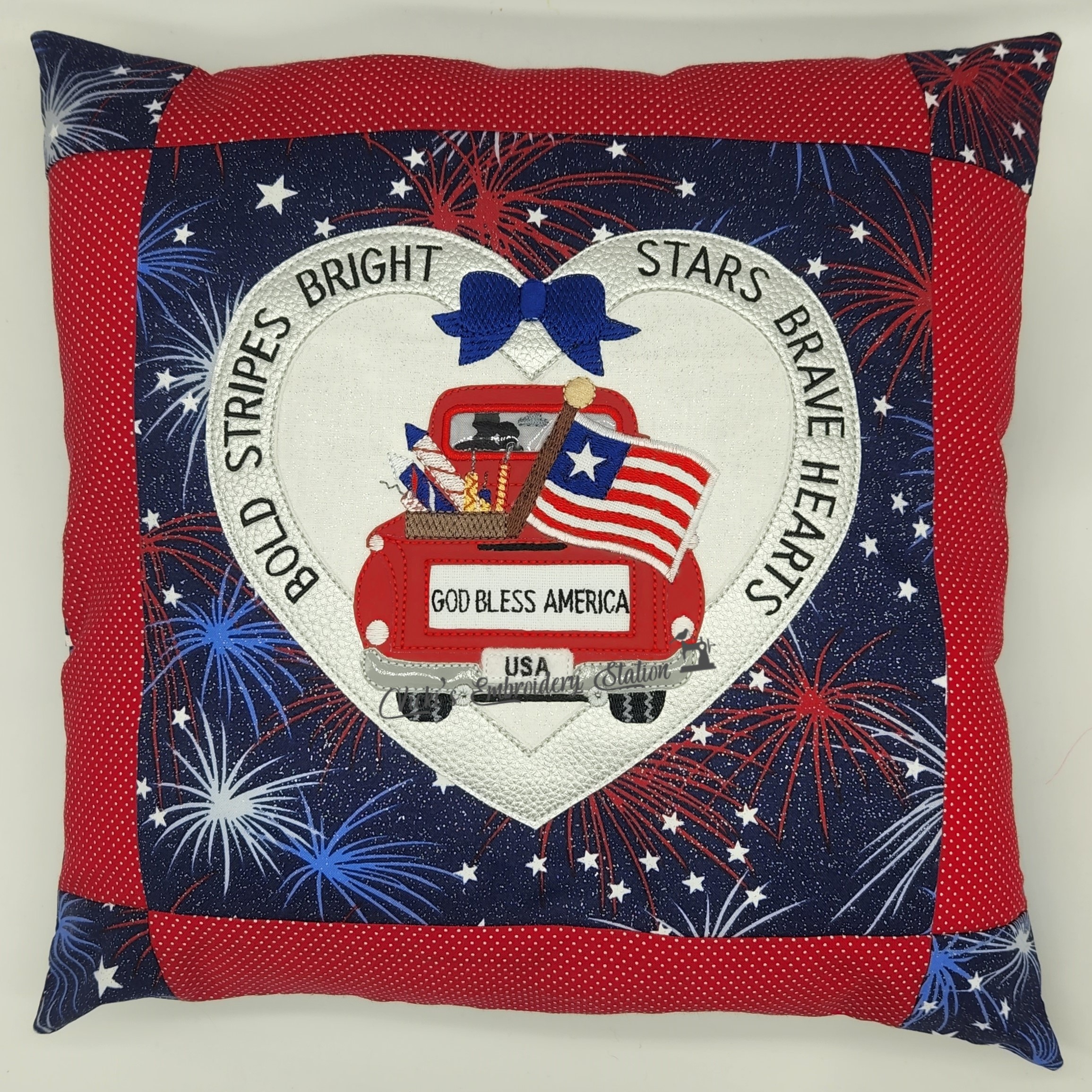 July 4th Red Truck Heart