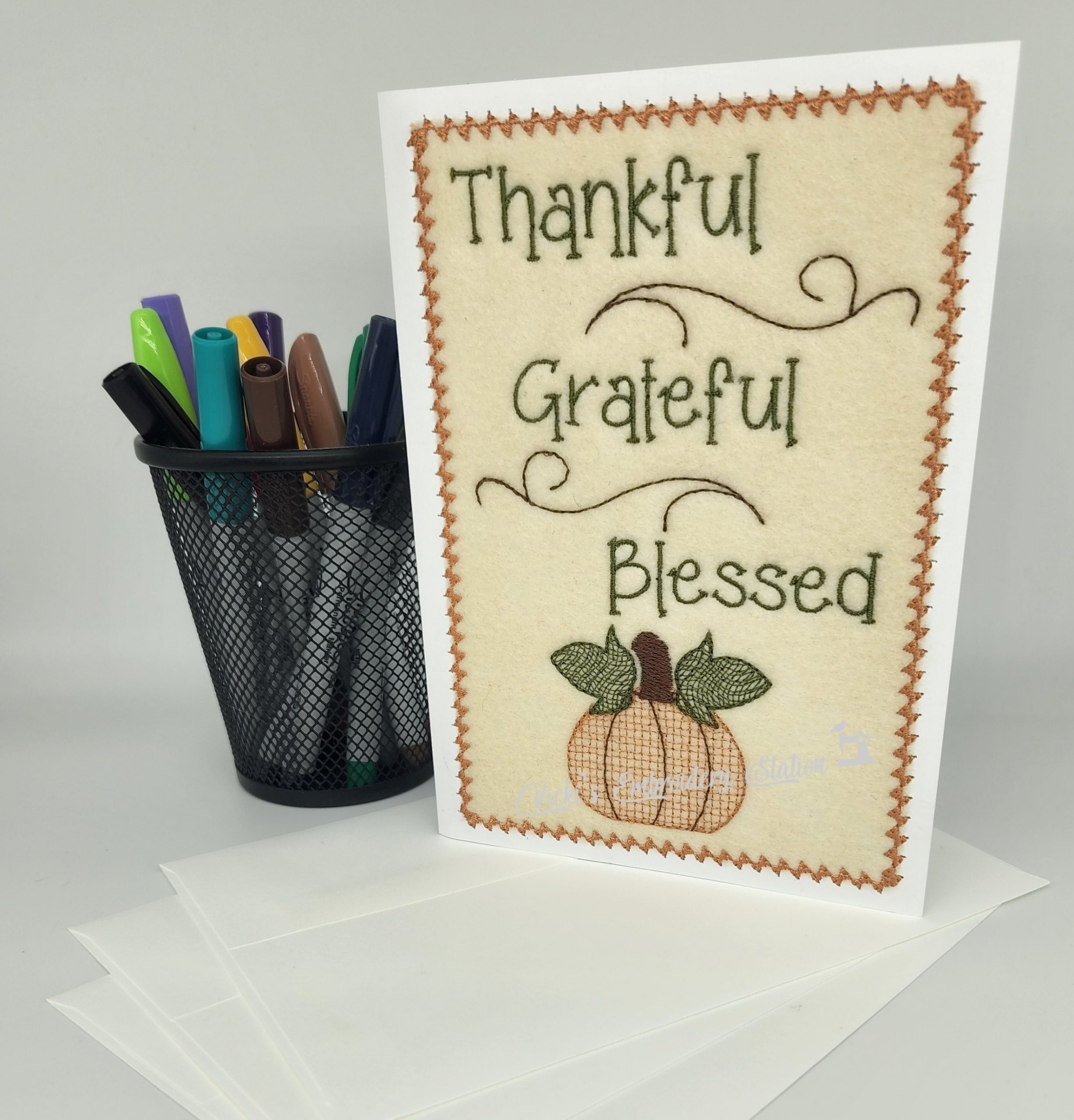 Thankful Grateful Blessed Greeting Card