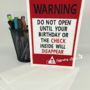 Warning Birthday Greeting Card
