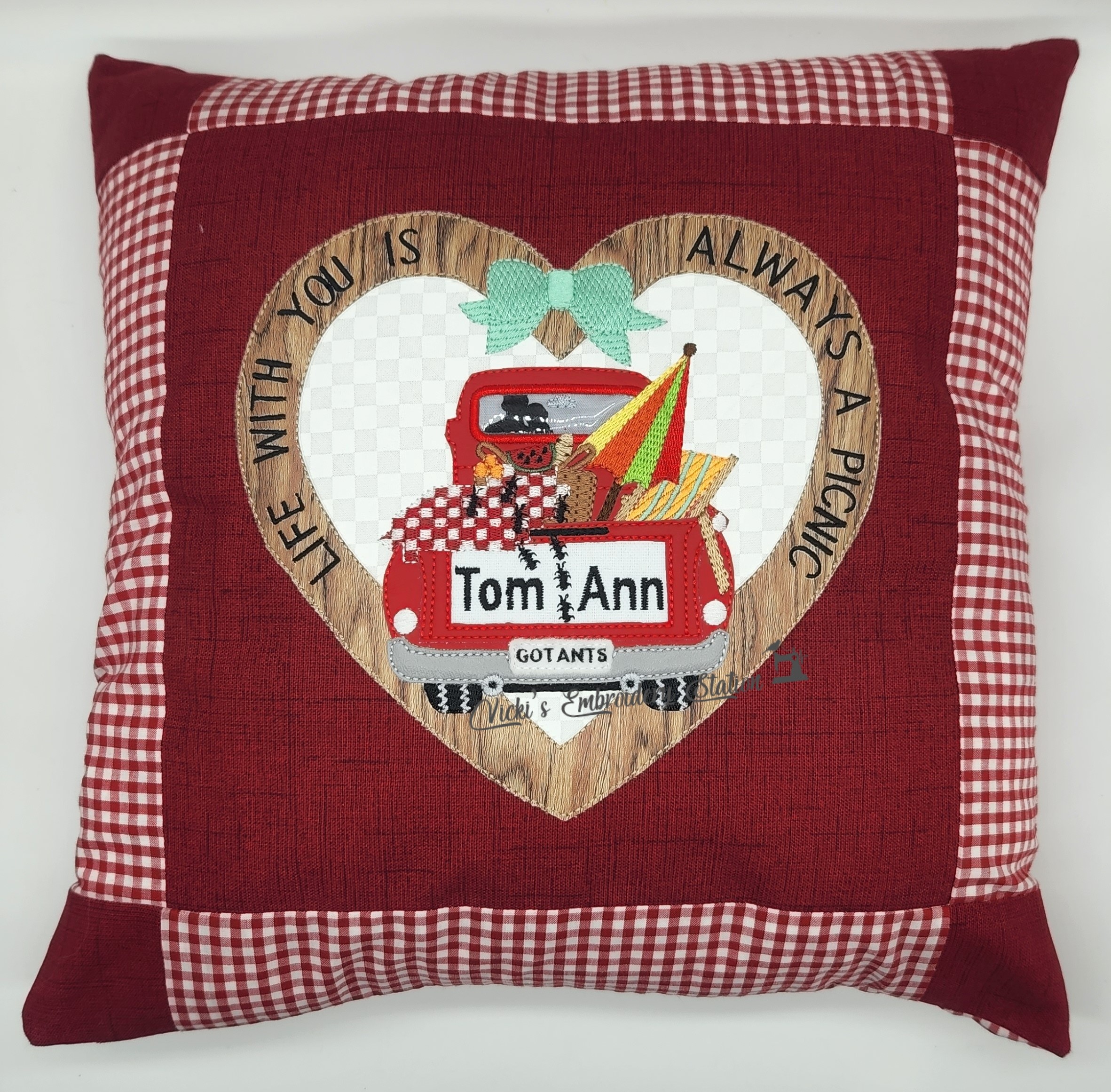 Life is a Picnic Red Truck Heart VES
