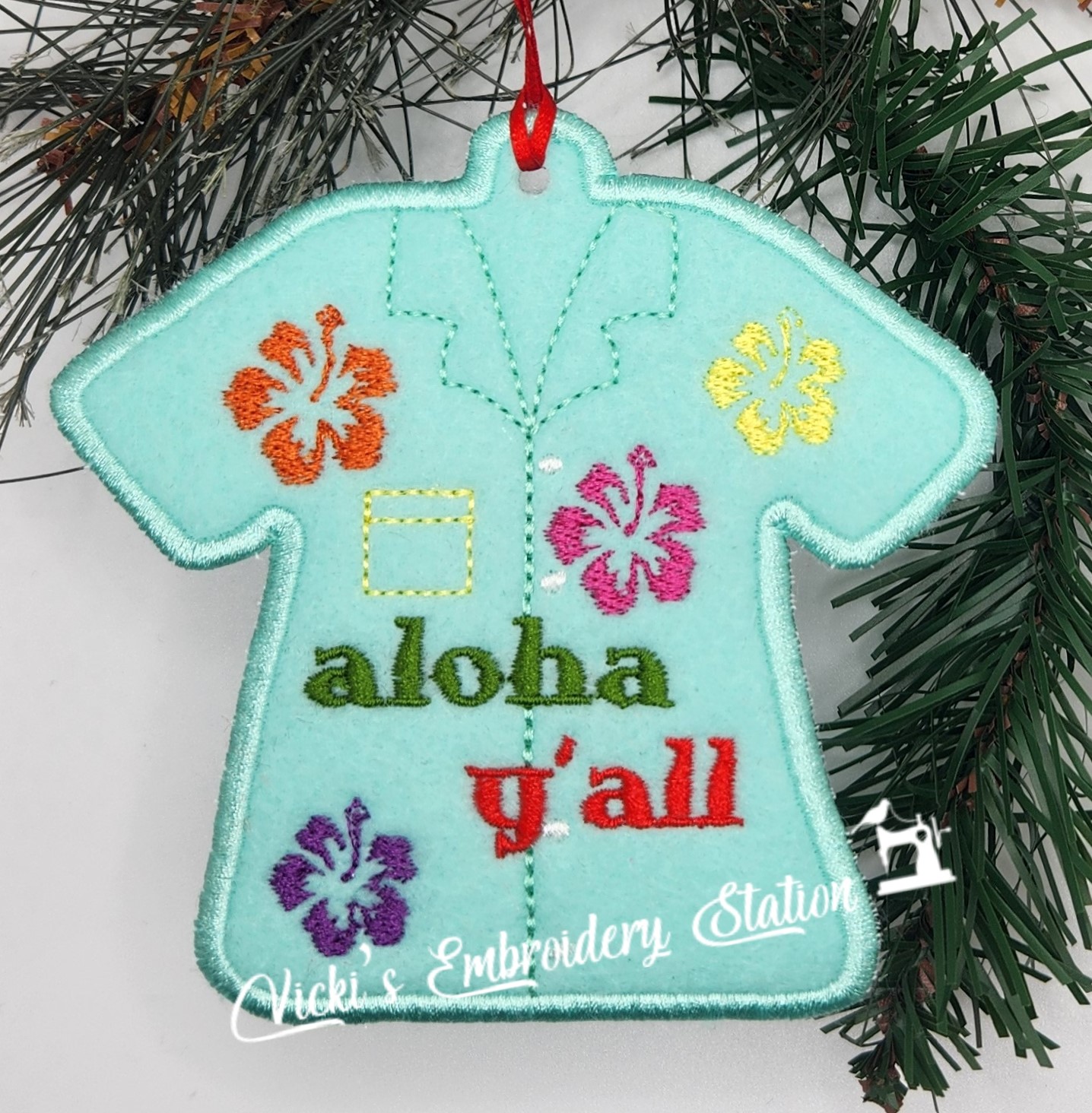 Hawaiian Shirt Aloha Y'all Ornament