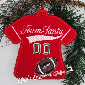 Football Jersey Team Santa Ornament