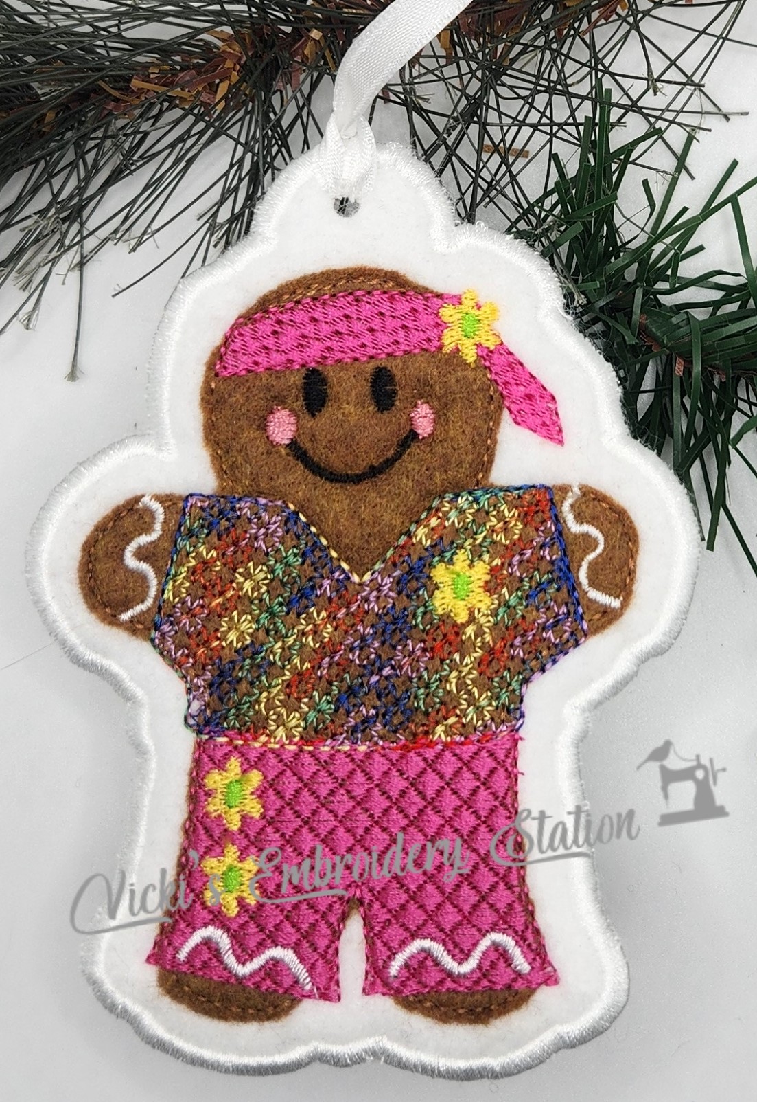 Gingerbreadman Hippy Ornament VES