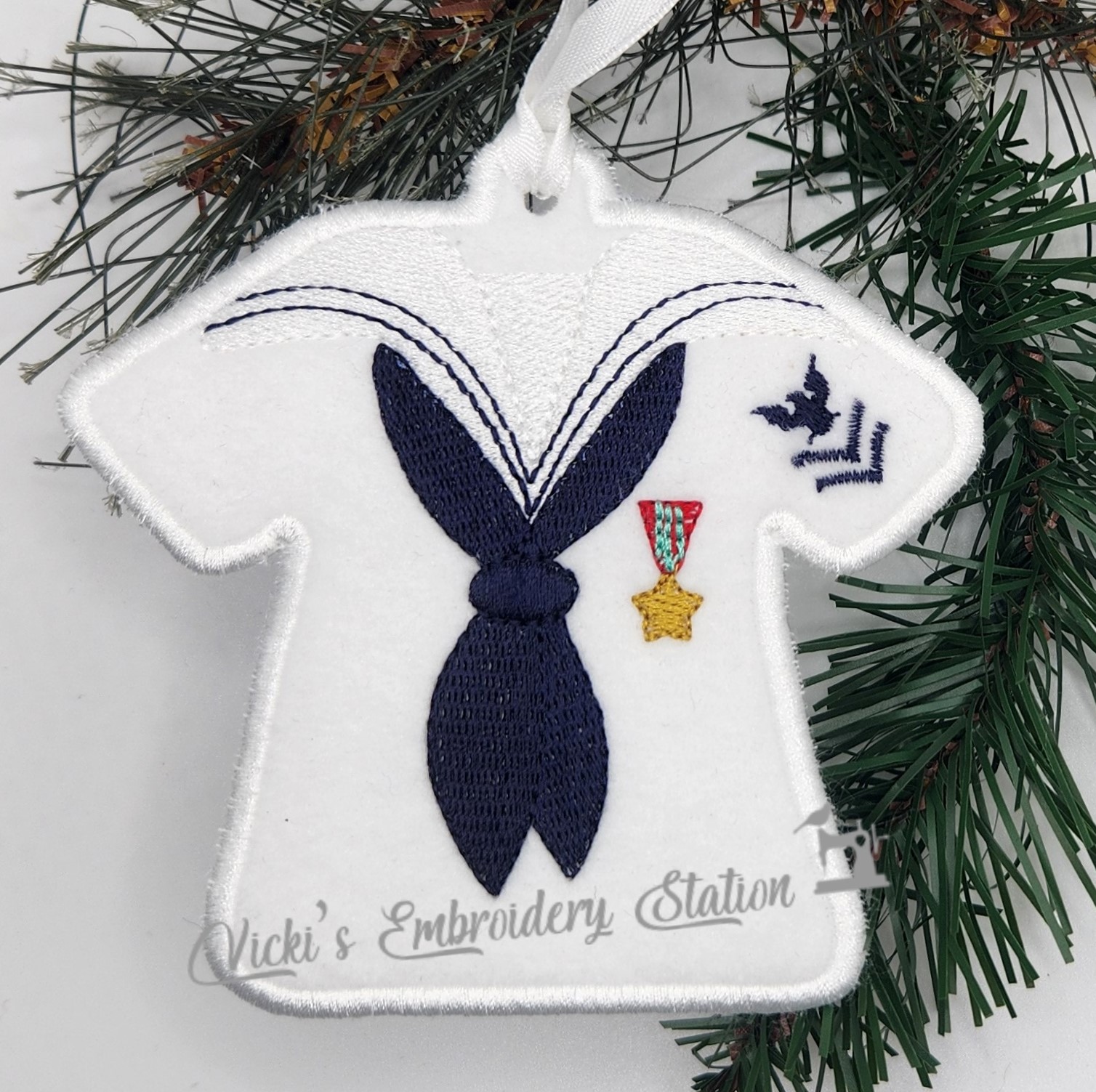 Navy Ornament