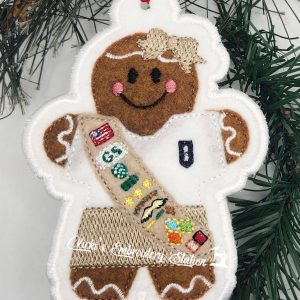 Gingerbread Girl Scout Cadette, Senior, Ambassador w/Sash