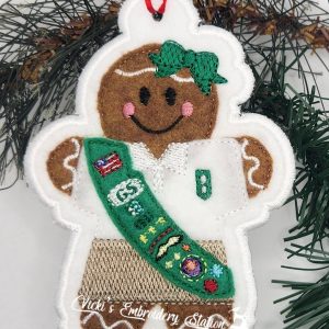 Gingerbread Girl Scout Junior w/Sash