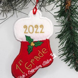 Stocking w/Holly 1st-5th Grade Ornaments