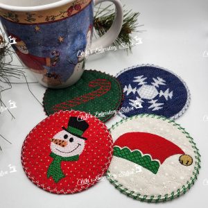 Christmas Coaster Set Round