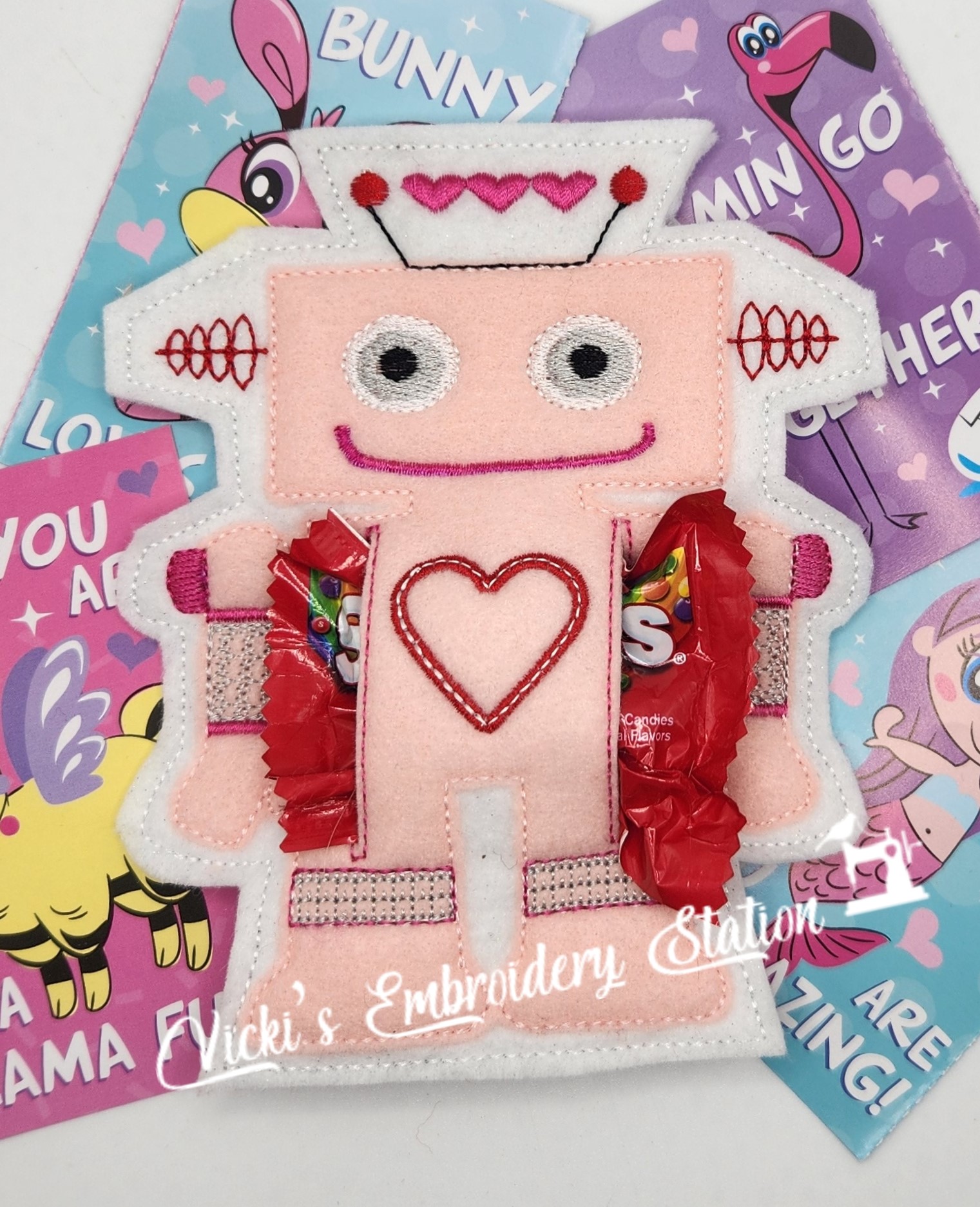 Valentine Robot Candy Holder Girl