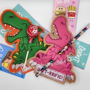 Valentine Dinosaur Pencil/Candy Holder