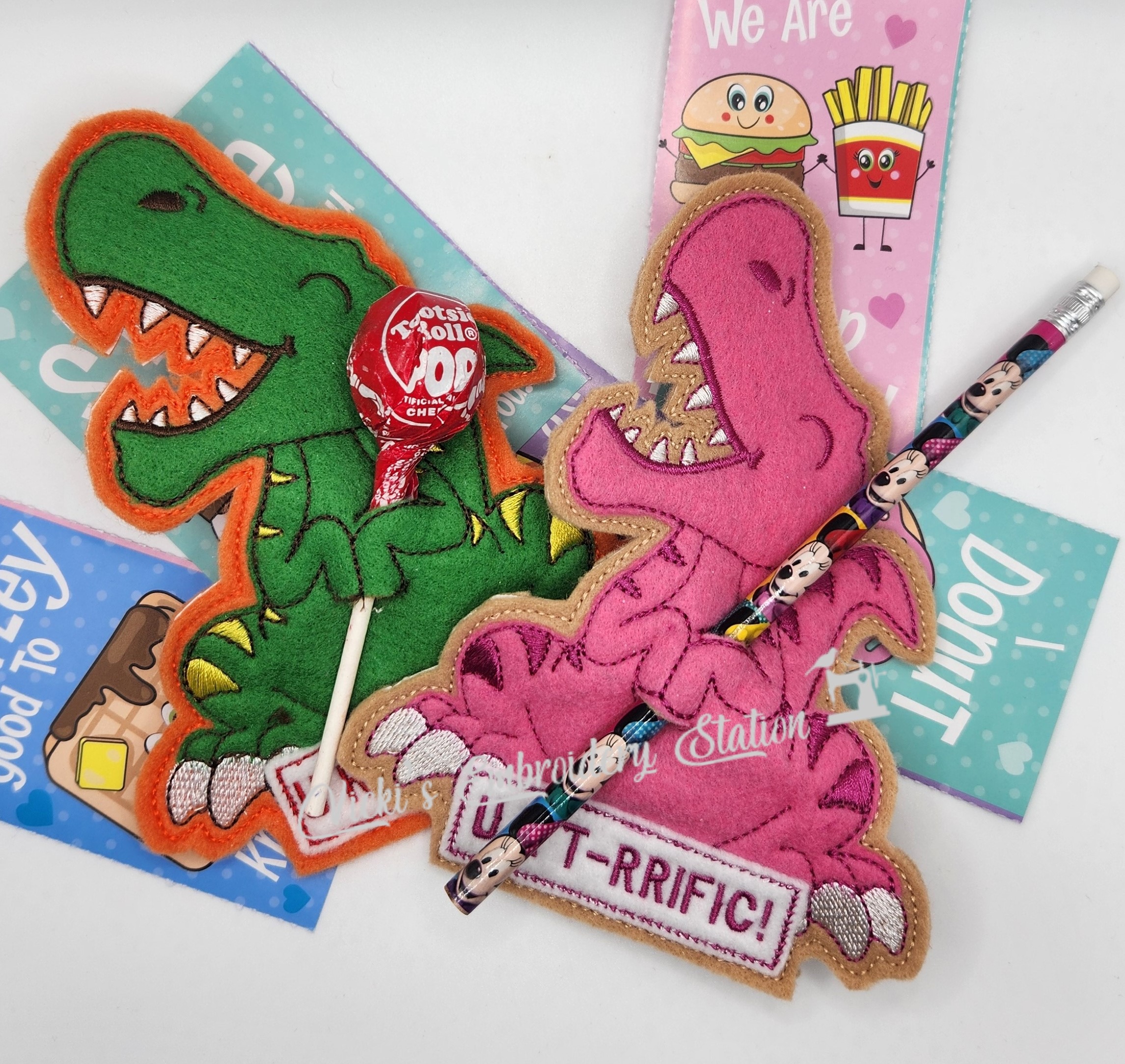 Valentine Dinosaur Pencil/Candy Holder