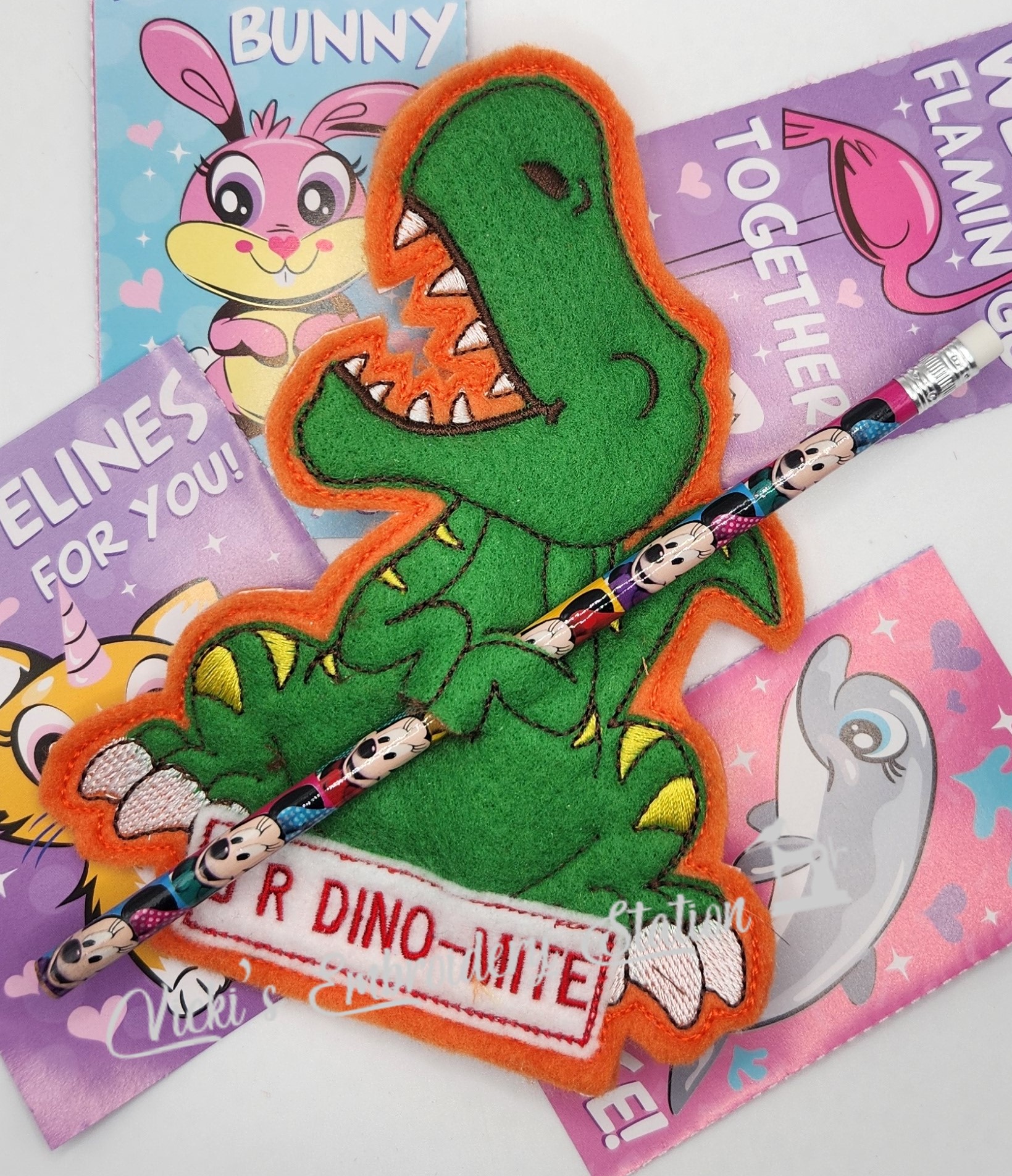 Valentine Dinosaur Pencil/Candy Holder - Image 3