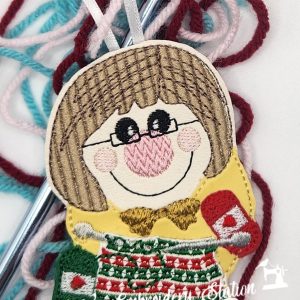 Knitting Lady Magnet Ornament