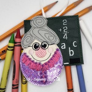 Teacher Magnet Ornament Female Blackboard