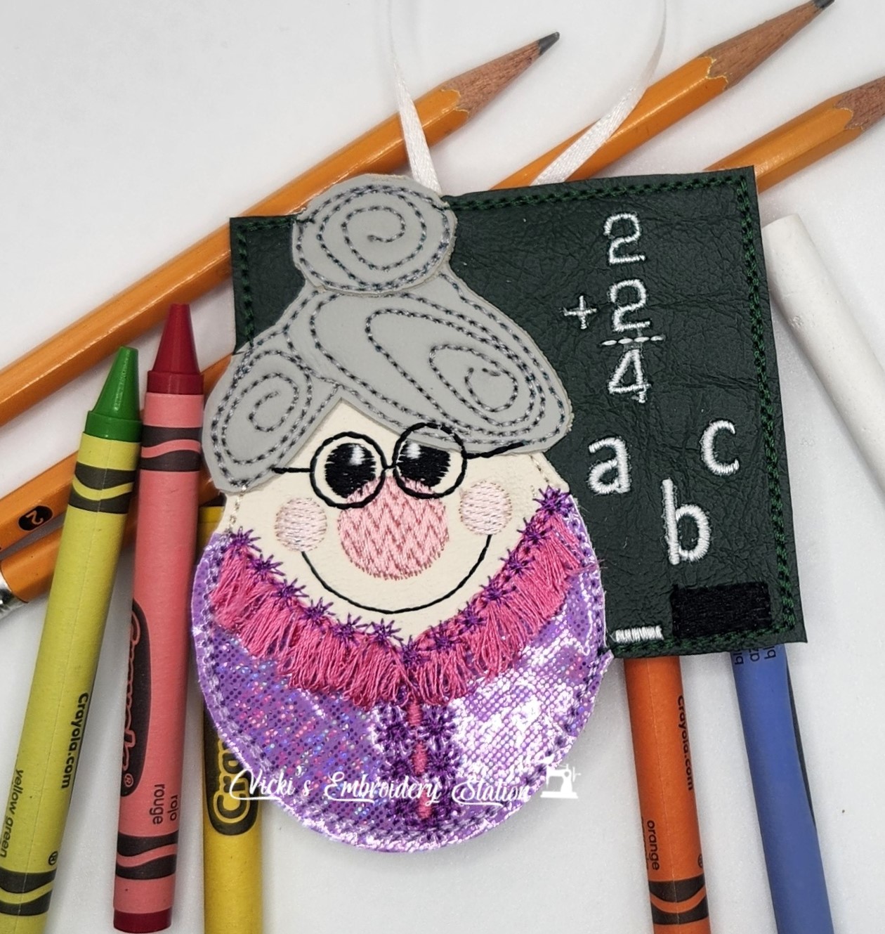 Teacher Magnet Ornament Female Blackboard