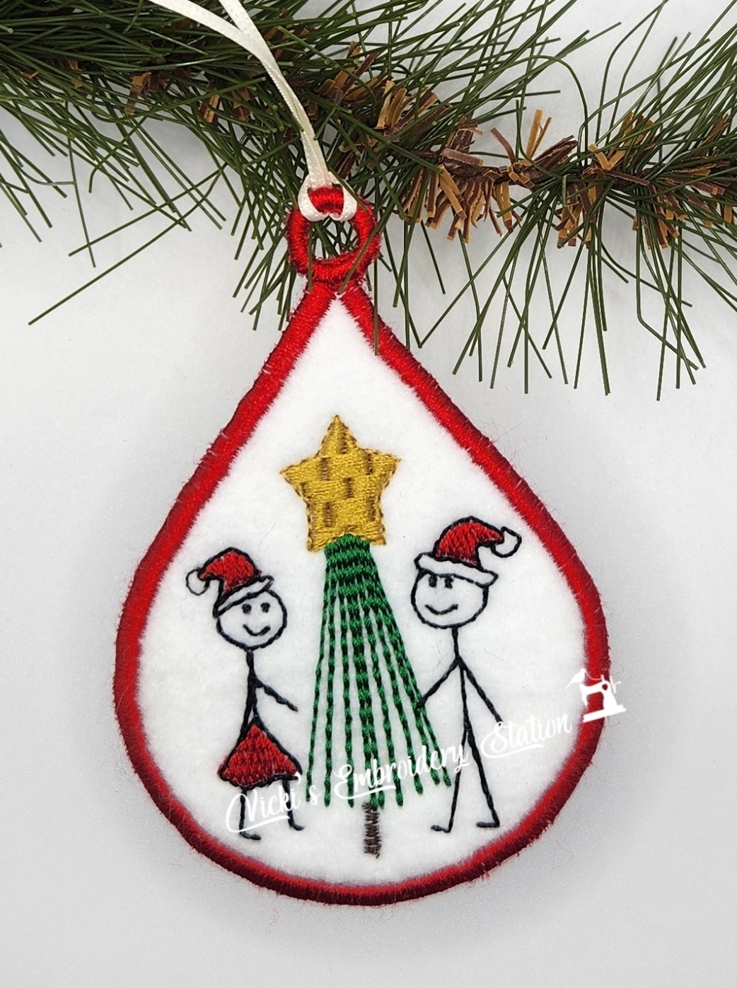 Stick Figures Tree Ornament