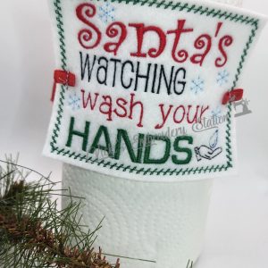 Santa's Watching Wash Your Hands Paper Towel Cover