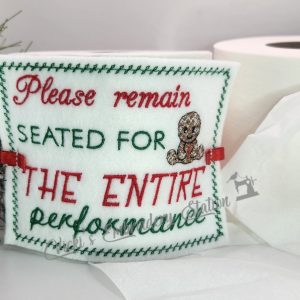 Please Remain Seated Toilet Paper Cover