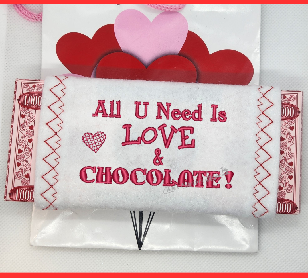 All You Need Is Love & Chocolate Candy Bar Wrapper