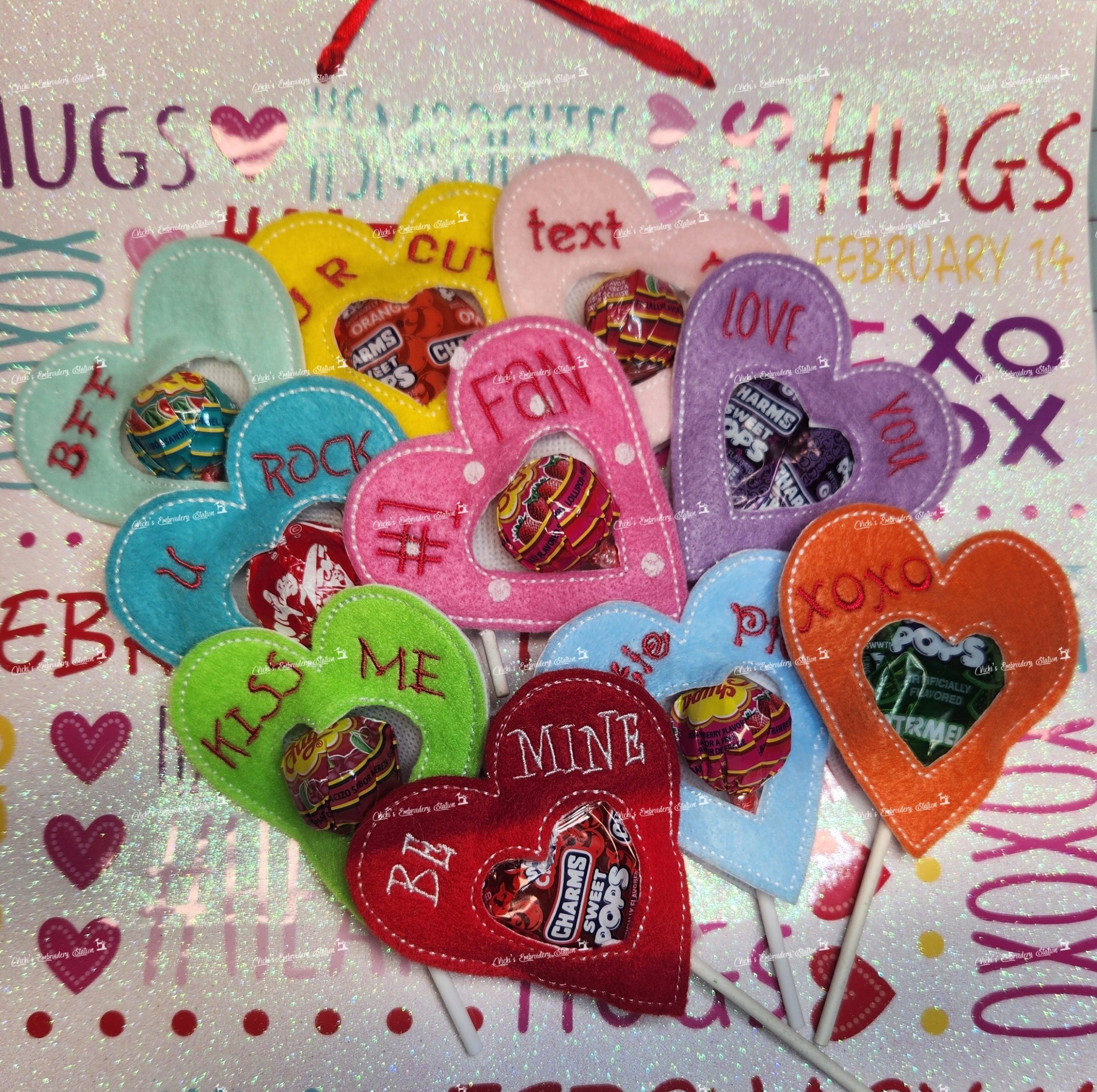 Conversation Hearts Valentine Lollipop Holder Bundle